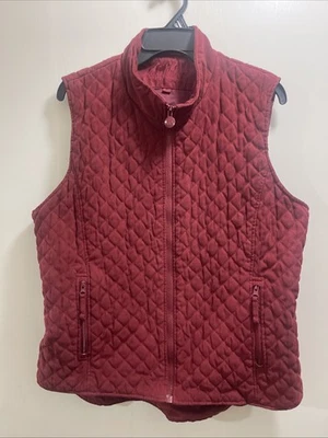 Chaleco acolchado Outback Trading Co Grand Prix para mujer XL rojo borgoña cremallera Foto 1 de 4