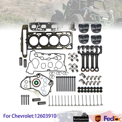 For Chevrolet Equinox Buick GMC 2.4L Engine Rebuild Overhaul Pistons Valves Kit  - Image 1 of 4