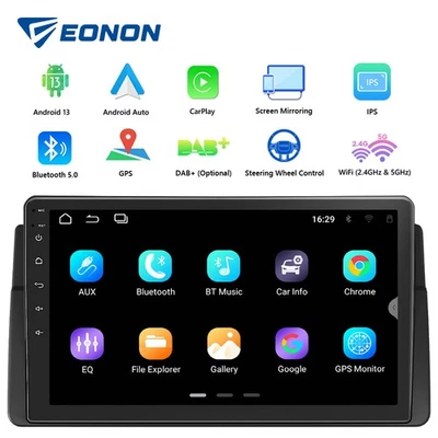 Per BMW E46 M3 Eonon E46A13 Android 13 Autoradio 9" IPS navigatore CarPlay Radio - Immagine 1 di 4