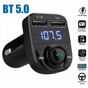 Car Wireless Bluetooth FM Transmitter MP3 Player USB Car Charger Adapter UK - Picture 1 of 7