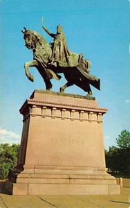Postal MO: Estatua de Saint Louis, Forest Park, St. Louis, Missouri - Imagen 1 de 2