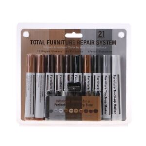 21 Pcs Furniture Markers Wax Sticks with Sharpener Wood Scratch Repair Markers
