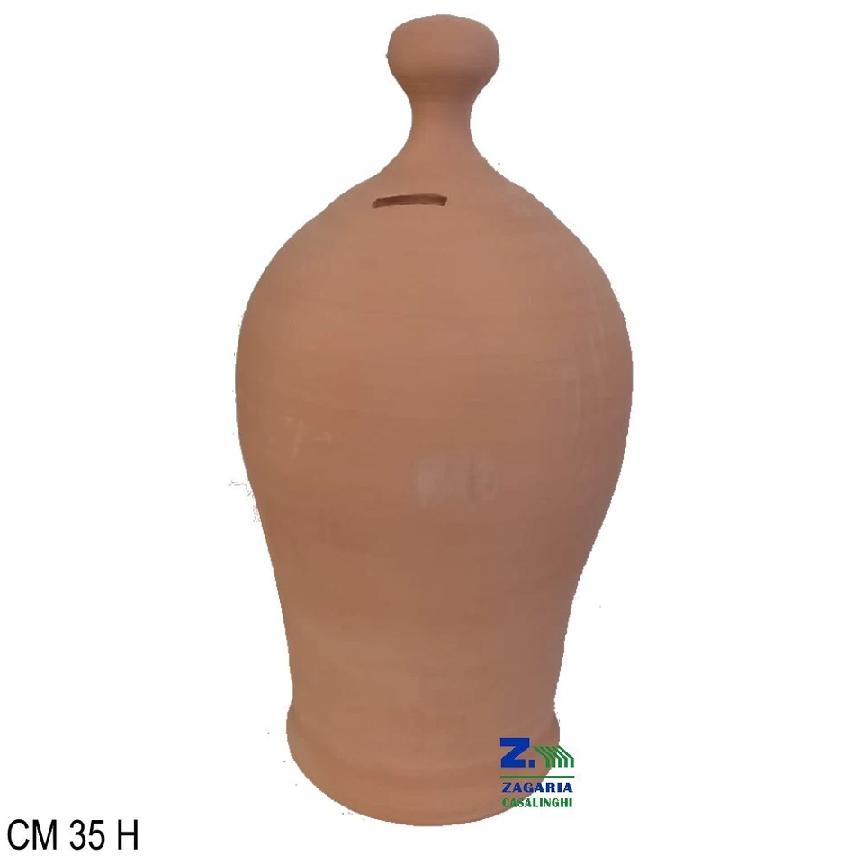 ZAGARIA CASALINGHI SALVADANAIO PORTAMONETA IN TERRACOTTA CM 35 H ARTIGIANALE VINTAGE