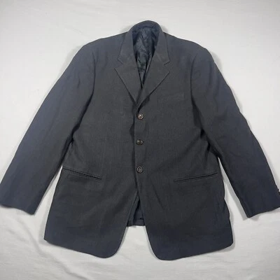 ARMANI COLLEZIONI Hombres Abrigo Deportivo Chaqueta Blazer 42C Gris 100% SEDA 3 Botones Foto 1 de 4