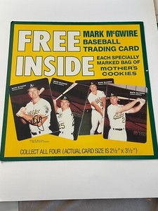 Mark McGwire * Signed 1989 * Oakland A’s Mother's Cookies Card Ad Sign / Poster