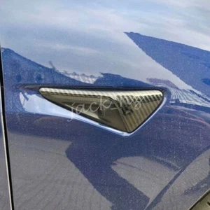 For Tesla Model 3 Y S Carbon Fiber Fender Camera Turn Light Lamp Cover Trims - Bild 1 von 6