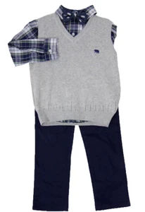 Andy & Evan Boy's 4-Piece Pant Shirt Vest Bowtie Set(BLUE BEAR, 5)NWT - Picture 1 of 1