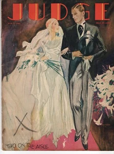 Vintage Judge Magazine June 14, 1930 ~Two on The Aisle ~ 2/3 - Picture 1 of 1
