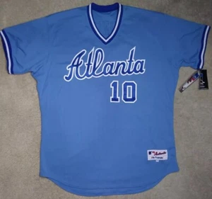 Authentic NWT Sz 52 Chipper Jones Atlanta Braves Majestic TBTC Throwback Jersey - Picture 1 of 7