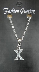 Alphabet Letter X Pendant Necklace 18" or 24 Inch Chain Name Initial Charm - Picture 1 of 5