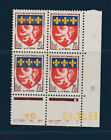 timbre France bloc de 4 coin daté armoirie   Lyon    1958  num 1181  **
