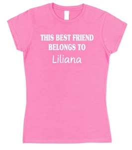 Camiseta personalizada de este mejor amigo pertenece a cualquier nombre adultos niños todos los colores - Imagen 1 de 31