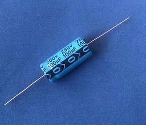 lot of 10 RICHEY 100 uF 250V Electrolytic Capacitors, Classic Axial Lead - Picture 1 of 5