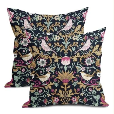 Fundas de almohada coloridas para pájaros florales Chinoiserie 18" x 18" (paquete de 2) florales 1 Foto 1 de 4