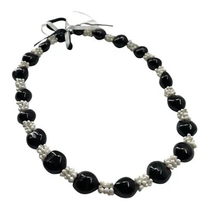 Genuine Kukui Tree Nuts Lei Necklace 28” Hawaiian Mongo Shell Koa Seed Black - Picture 1 of 6