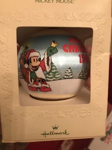 HALLMARK 1980 MICKEY MOUSE BOLA DE SATÉN ADORNO DISNEY G99 - Imagen 1 de 4