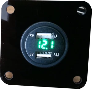 Switch Panel 12V GREEN USB Control Charging Unit Motorhome VW Campervan - Picture 1 of 1