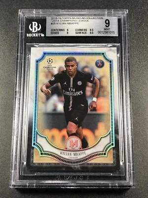 KYLIAN MBAPPE 2018 TOPPS MUSEUM #25 CHAMPIONS LEAGUE BGS 9 W/ 9.5 SUBGRADE - Image 1 of 4