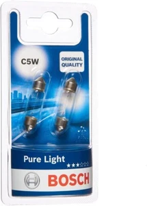 Bosch C5W (239) Pure Light Car Light Bulbs - 12 V 5W SV8,5-8 35 mm - 2 Bulbs - Picture 1 of 4