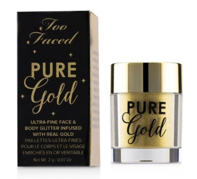 Too Faced Pure Gold Ultra Fine Face & Body Glitter - infused w/ real gold 0.07oz - Image 1 of 3