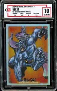 2024 Marvel Masterpieces Platinum 1992 RAINBOW PARALLEL #7 Beast ~ CG 10 GEM - Picture 1 of 2