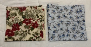 Lot of 2 Pieces Cotton Christmas Fabrics with Metallic Accents New, Exc.  - Picture 1 of 8