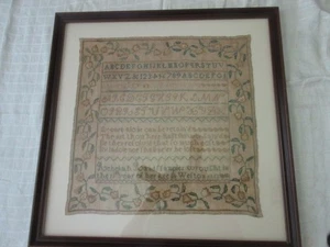 Museum Quality Antique American 1813 REBEKEH RAND Needlework  Framed Sampler - Picture 1 of 22
