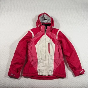 Chaqueta de Esquí Obermeyer Lauren Niñas Rosa Blanco Bloque de Color Con Capucha Aislada Talla 16 - Imagen 1 de 6