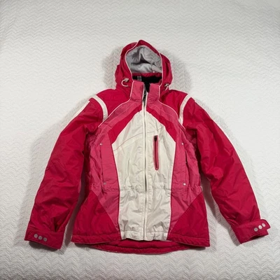Obermeyer Lauren Ski Jacket Girls Pink White Colorblock Hooded Insulated Size 16 - Image 1 of 4