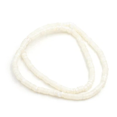 Heishi Perlen Muscheln Weiß 4x2 mm | 40 cm Strang | Naturperlen DIY - Bild 1 von 3