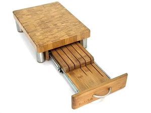 Selten - SUR LA TABLE Bambusblock Schneidebrett mit Messer Aufbewahrungsschublade - Bild 1 von 14