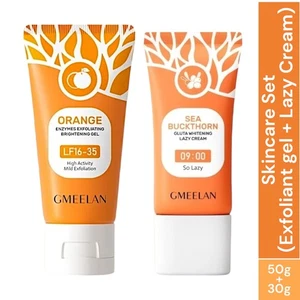 GMEELAN Skincare Set Orange Enzyme Face Scrub 50g Gluta Whitening Lazy Cream 30g - Bild 1 von 14
