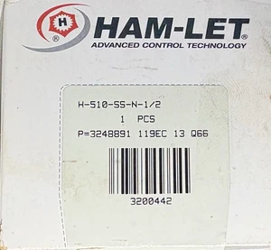 Ham-Let H-510-SS-N-1/2 1 STCK WERKSEITIG VERSIEGELT - Bild 1 von 2
