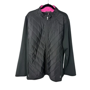 Lauren Ralph Lauren Active Jacket Womens 3X Quilted Full Zip Coat Black Pink - Picture 1 of 7