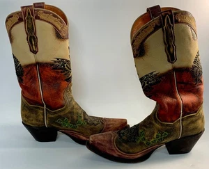 Dan Post Westernstiefel Damen Azteken Carlita Sliptoe abgenutzt DP3292 ~ Größe 7,5M - Bild 1 von 17