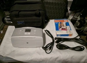 HP Photosmart 325 Printer Working + Case, Instructions & Paper - NO POWER CABLE - Picture 1 of 14