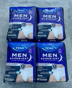 Men TENA Overnight Protective Underwear - Extra Coverage - Small/Med - 56 Total - Picture 1 of 3