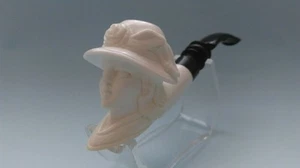 Lady head Meerschaum Pipe hand carved best smoking pfeife wıth case - Picture 1 of 6