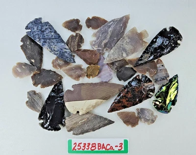 27 piezas puntas de flecha rotas/dobladas/mal formadas - cortadas a mano Foto 1 de 4