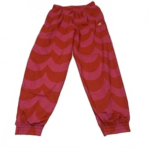 Adidas Marimekko Primegreen Womens Size 8-10 Estimated Red Fuchsian Track Pants - Picture 1 of 11