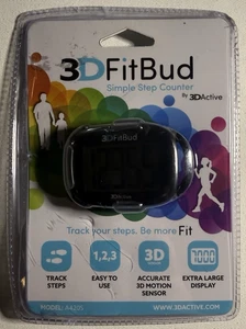 3DFitBud Simple Step Counter Walking 3D Pedometer from 3DActive with Clip & Lany - Picture 1 of 9