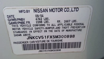 Trunk/Hatch/Tailgate 4 Door Sedan Fits 05-06 INFINITI G35 254080 Foto 1 de 4