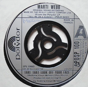 MARTI WEBB - Take That Look Off Your Face - Ex Con 7" - Picture 1 of 1