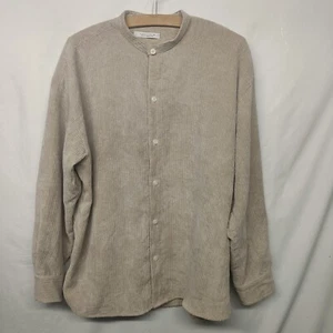 Journal Standard Corduroy Grandad Collar Shirt Mens Size L Large Rare Beige - Picture 1 of 10