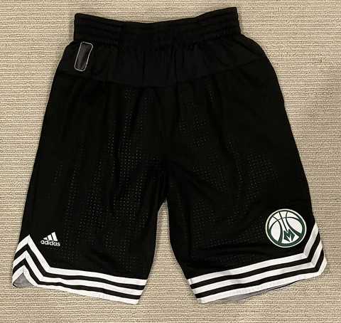 Milwaukee Bucks Black Adidas Shorts w/ Rare Design Youth Size L Cover