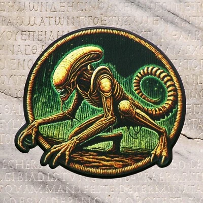 Alien Xenomorph Retro Sci-Fi Patch - Iron-On Applique For Clothes, Space Horror - Image 1 of 4