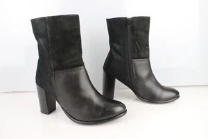 ANDRE T 36 Bottines à talons cuir et nubuck noir Très bon état - Imagen 1 de 15