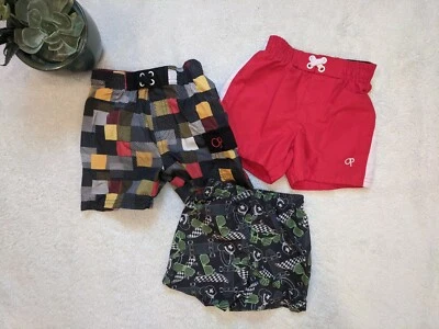 Плавки для мальчика 3 шт. 12 месяцев. Красный OP. Красный, черный, желтый OP. Скейтборд. - Изображение 1 из 4