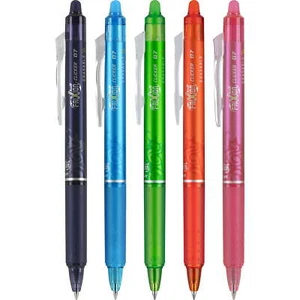 Pilot FriXion Clicker Erasable Gel Pens, Fine Point (0.7 mm), Assorted Ink, 5 Ct - Picture 1 of 8