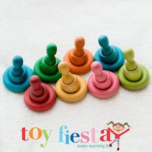 QToys Rainbow People Cups and Rings - Picture 1 of 1